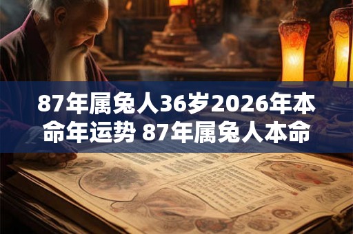 87年属兔人36岁2026年本命年运势 87年属兔人本命年佩戴什么好