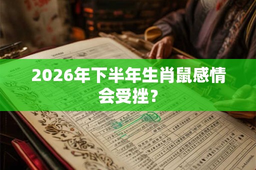 2026年下半年生肖鼠感情会受挫？