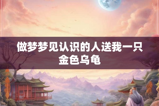 做梦梦见认识的人送我一只金色乌龟