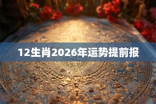 12生肖2026年运势提前报 12生肖2026年运势提前报