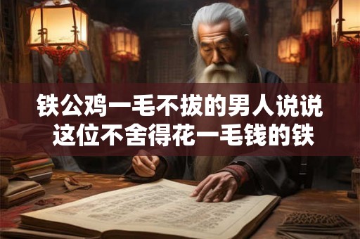 铁公鸡一毛不拔的男人说说 这位不舍得花一毛钱的铁公鸡男人到底有没有一点情感上的软肋呢