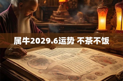 属牛2029.6运势 不茶不饭