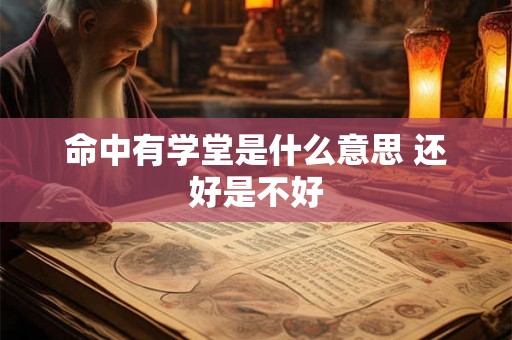 命中有学堂是什么意思 还好是不好 命中有学堂是什么意思 还好是不好