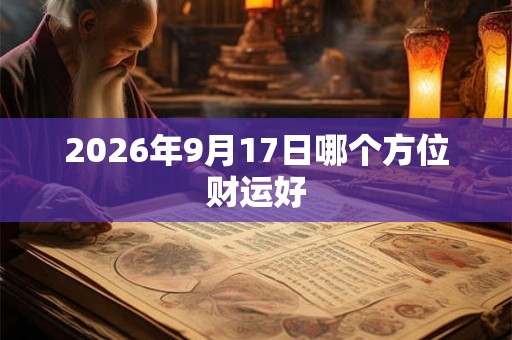 2026年9月17日哪个方位财运好 2026年9月17日哪个方位财运好