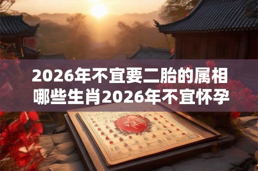2026年不宜要二胎的属相 哪些生肖2026年不宜怀孕生孩子