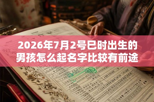 2026年7月2号巳时出生的男孩怎么起名字比较有前途