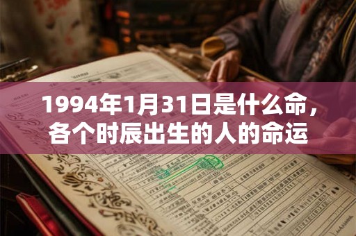 1994年1月31日是什么命，各个时辰出生的人的命运