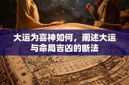 大运为喜神如何,阐述大运与命局吉凶的断法 大运为喜神如何,阐述大运与命局吉凶的断法