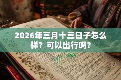 2026年三月十三日子怎么样？可以出行吗？