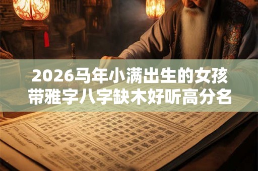 2026马年小满出生的女孩带雅字八字缺木好听高分名字！