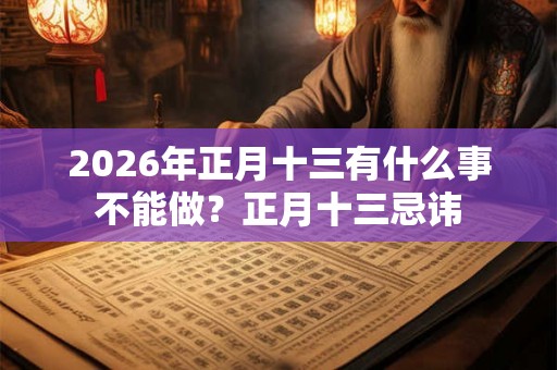 2026年正月十三有什么事不能做？正月十三忌讳