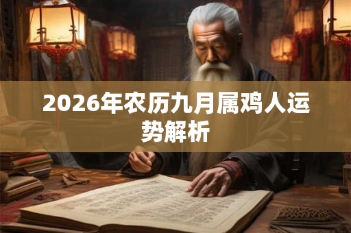2026年农历九月属鸡人运势解析