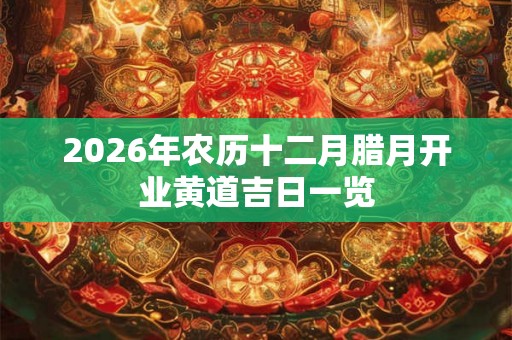 2026年农历十二月腊月开业黄道吉日一览