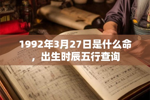 1992年3月27日是什么命，出生时辰五行查询