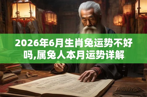 2026年6月生肖兔运势不好吗,属兔人本月运势详解