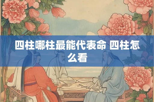 四柱哪柱最能代表命 四柱怎么看