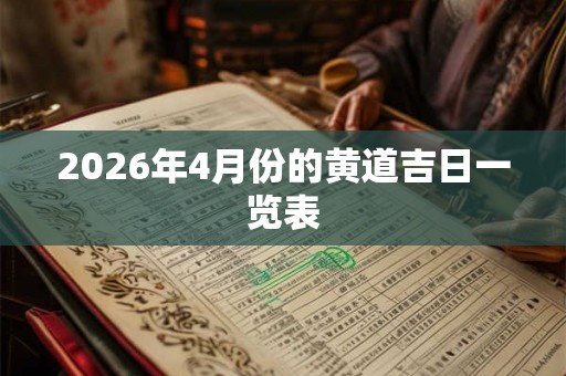 2026年4月份的黄道吉日一览表