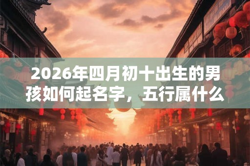 2026年四月初十出生的男孩如何起名字，五行属什么