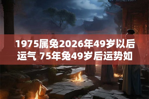 1975属兔2026年49岁以后运气 75年兔49岁后运势如何