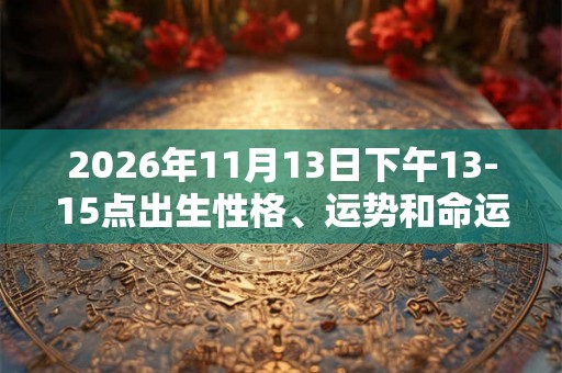 2026年11月13日下午13-15点出生性格、运势和命运