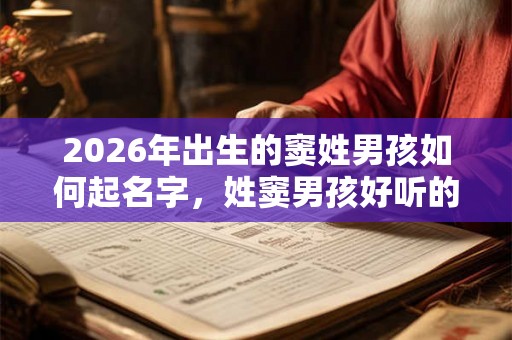 2026年出生的窦姓男孩如何起名字，姓窦男孩好听的名字