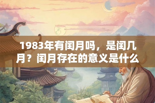 1983年有闰月吗，是闰几月？闰月存在的意义是什么？