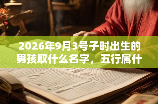 2026年9月3号子时出生的男孩取什么名字，五行属什么