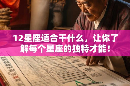 12星座适合干什么，让你了解每个星座的独特才能！
