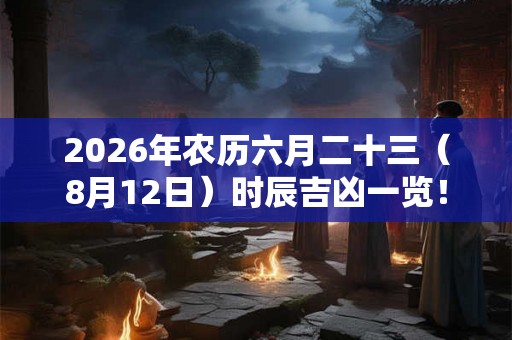 2026年农历六月二十三（8月12日）时辰吉凶一览！