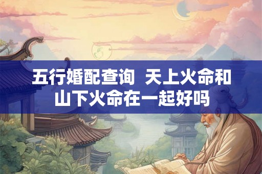 五行婚配查询  天上火命和山下火命在一起好吗