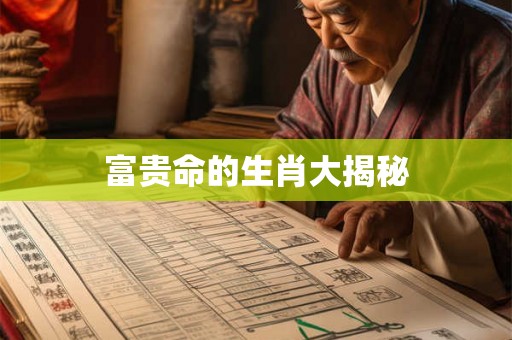 富贵命的生肖大揭秘 富贵命的生肖大揭秘