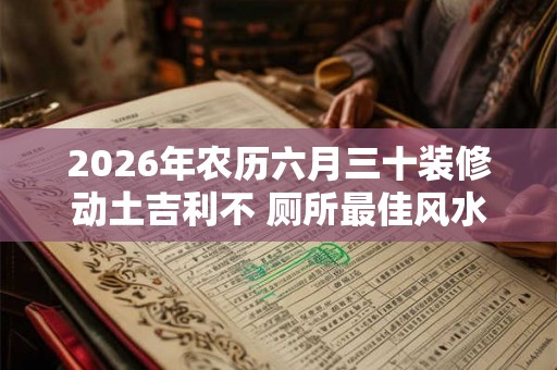 2026年农历六月三十装修动土吉利不 厕所最佳风水位