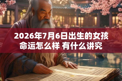 2026年7月6日出生的女孩命运怎么样 有什么讲究