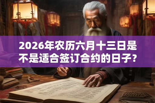 2026年农历六月十三日是不是适合签订合约的日子？
