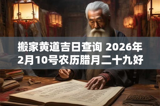 搬家黄道吉日查询 2026年2月10号农历腊月二十九好吗