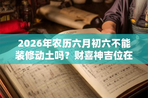 2026年农历六月初六不能装修动土吗？财喜神吉位在哪？