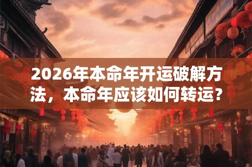 2026年本命年开运破解方法，本命年应该如何转运？