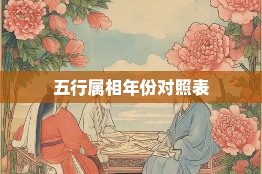 五行属相年份对照表