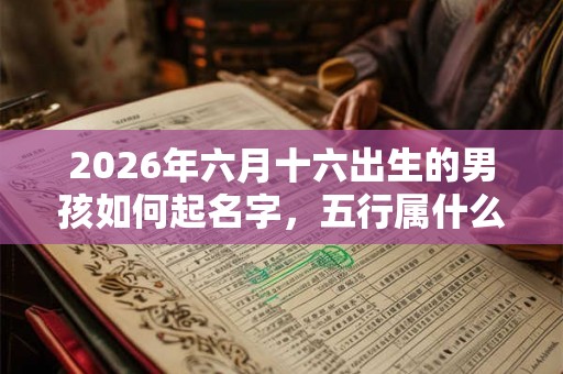 2026年六月十六出生的男孩如何起名字，五行属什么