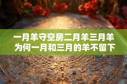 一月羊守空房二月羊三月羊 为何一月和三月的羊不留下空房