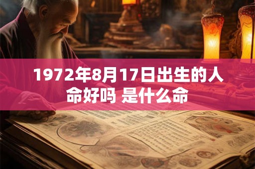 1972年8月17日出生的人命好吗 是什么命