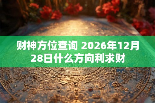 财神方位查询 2026年12月28日什么方向利求财