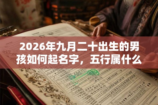2026年九月二十出生的男孩如何起名字，五行属什么