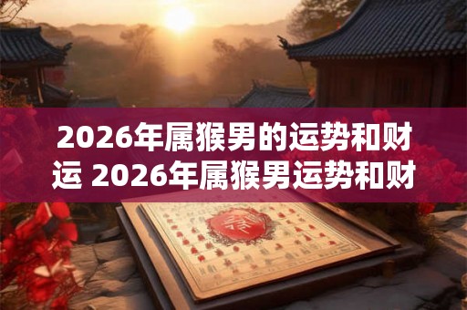 2026年属猴男的运势和财运 2026年属猴男运势和财运如何