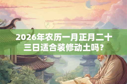 2026年农历一月正月二十三日适合装修动土吗? 2026年农历一月正月二十三日适合装修动土吗?