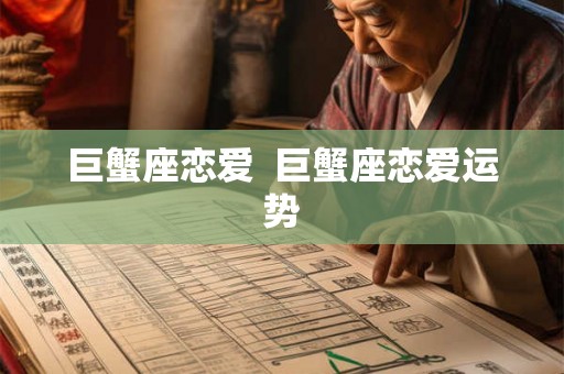 巨蟹座恋爱  巨蟹座恋爱运势