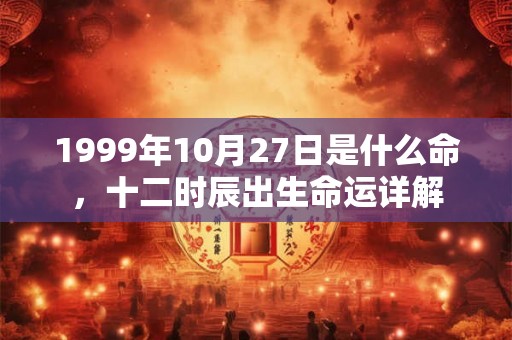 1999年10月27日是什么命,十二时辰出生命运详解 1999年10月27日是什么命,十二时辰出生命运详解