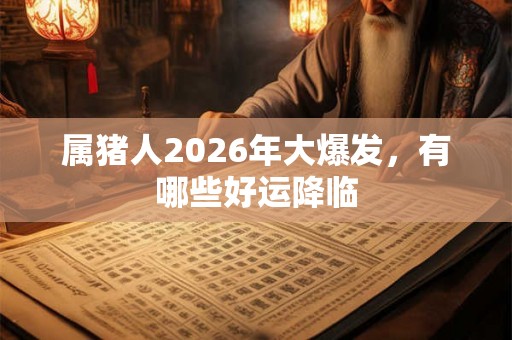 属猪人2026年大爆发，有哪些好运降临