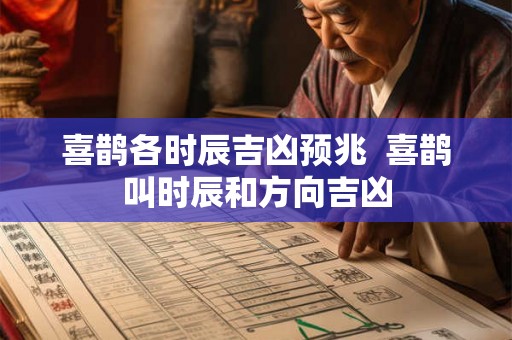 喜鹊各时辰吉凶预兆  喜鹊叫时辰和方向吉凶