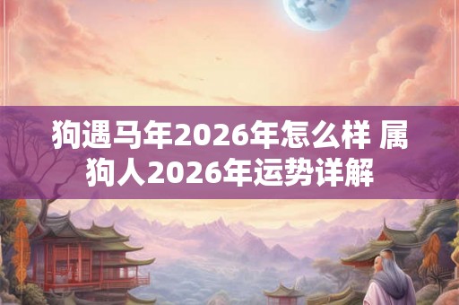 狗遇马年2026年怎么样 属狗人2026年运势详解 狗遇马年2026年怎么样 属狗人2026年运势详解